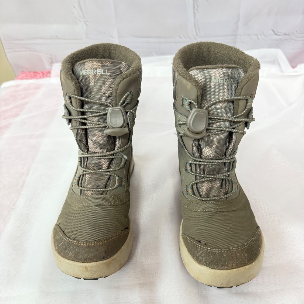 Merrell Kids Snow Quest Lite 2.0 Waterproof Winter Boots Olive Camo MK263224 1M